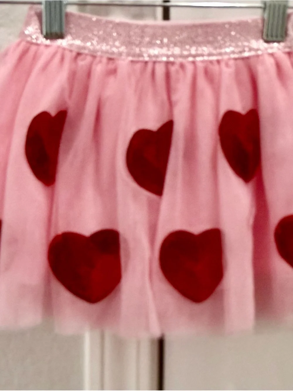 Pink Tulle Rylee Faith Designs Sequin Red Heart Elastic Waist Pull-on Skirt 2